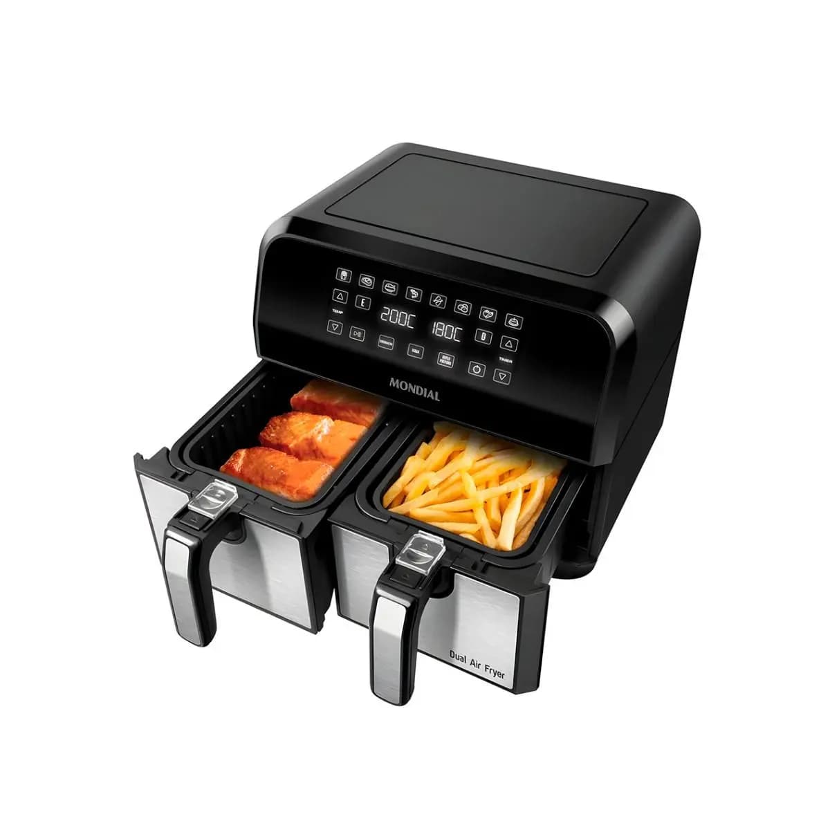 Fritadeira Air Fryer Mondial AFD-01-BI Duplo Cesto 8L 2000W