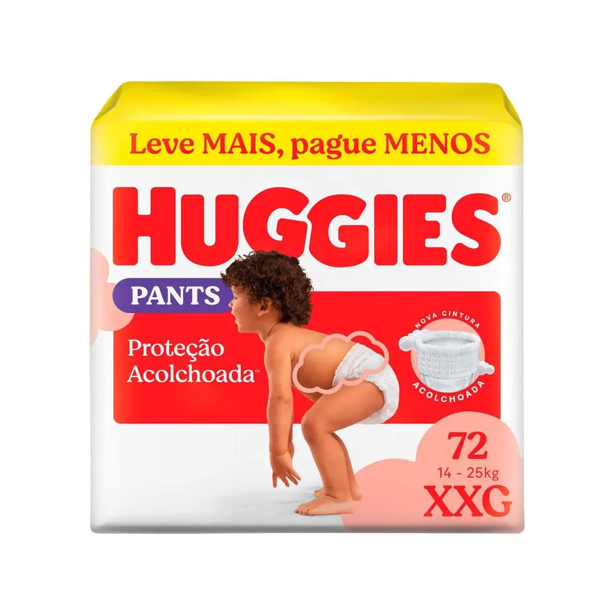 Fralda Huggies Pants Roupinha Proteção Acolchoada Tamanho XXG 72 Unidades Descartáveis