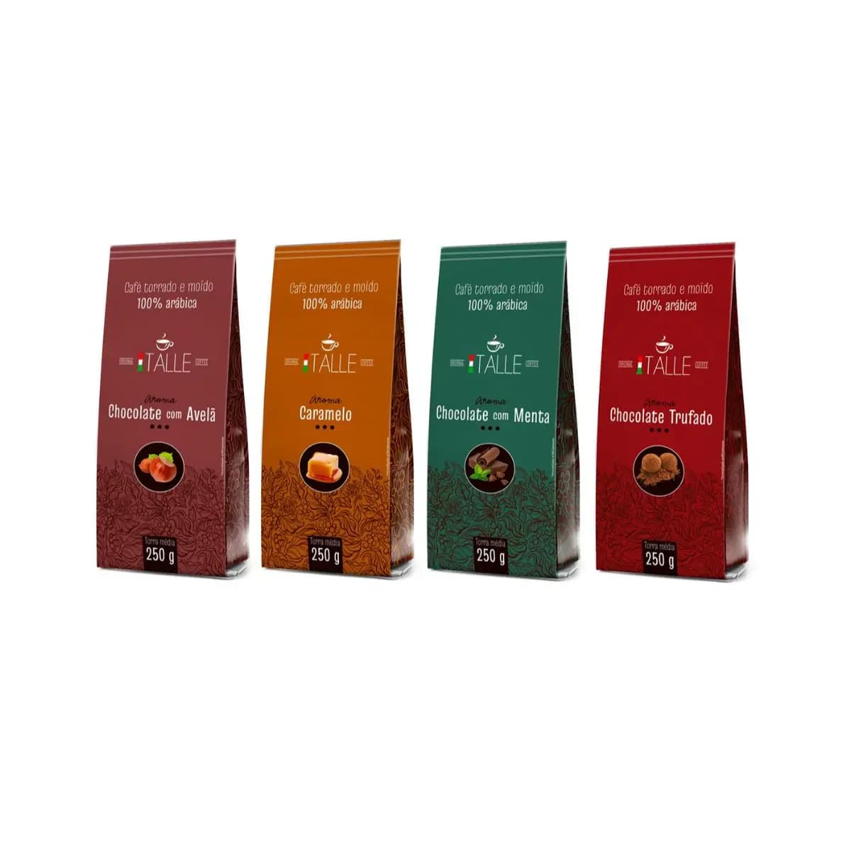 Kit 4 Cafés Torrado E Moído Aromatizados - Todos os Aromas