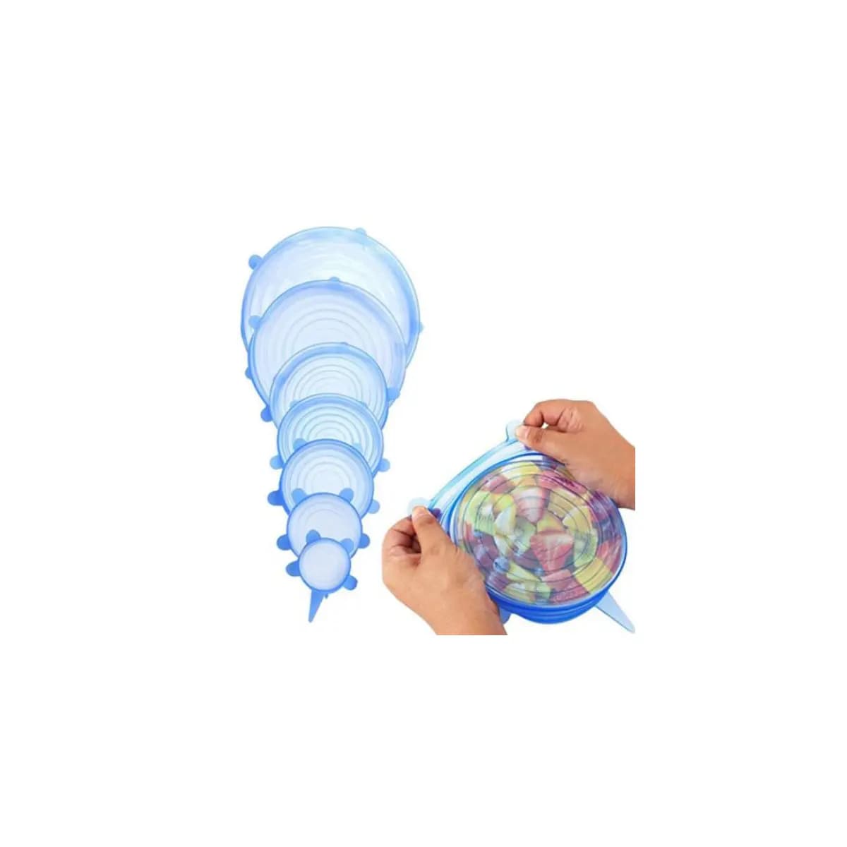 Kit 6 Tampas Silicone Reutilizável Elástica Tapoer Panela - Envio Imediato