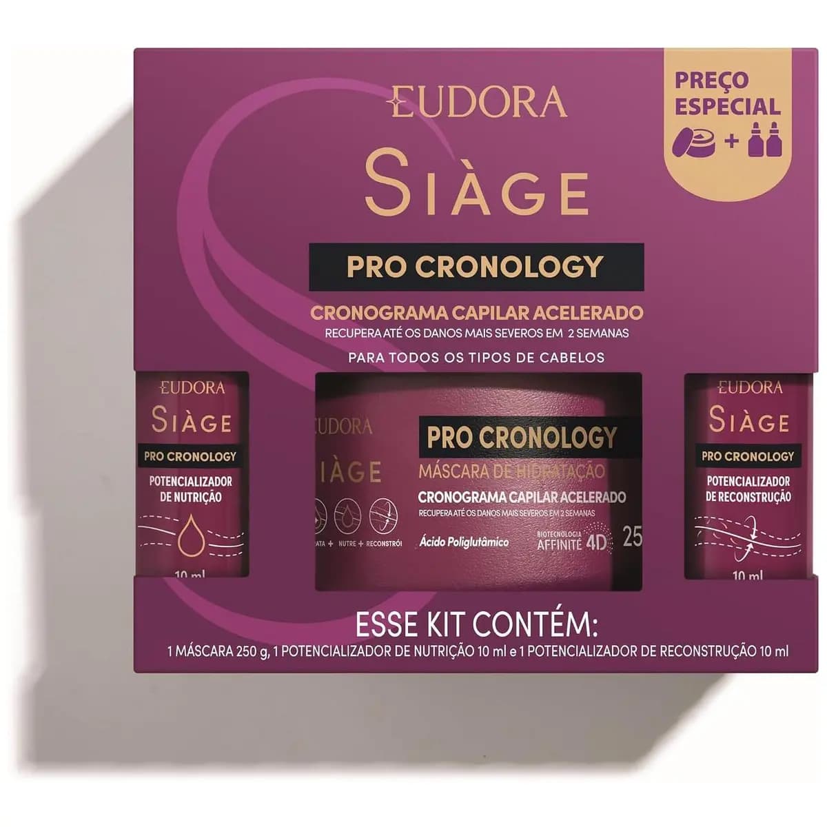 EUDORA SIÀGE KIT MÁSCARA + 2 POTENCIALIZADORES PRO CRONOLOGY