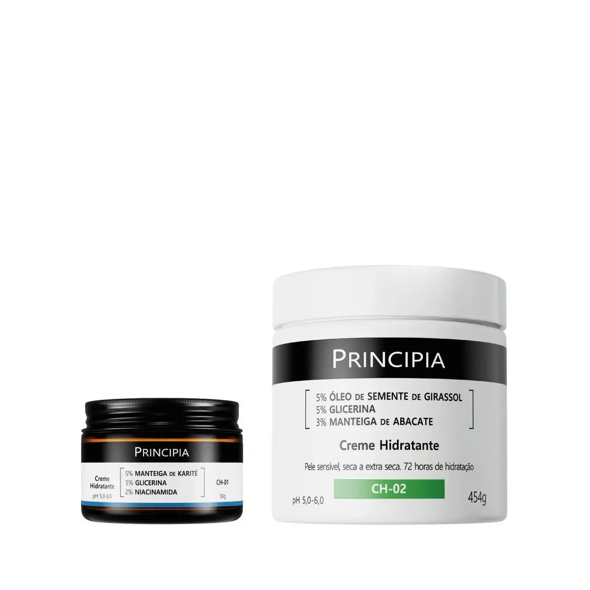 Principia Kit Hidratação Dupla c/ Creme Hidratante Corporal CH-02 + Creme Hidratante Facial CH-01