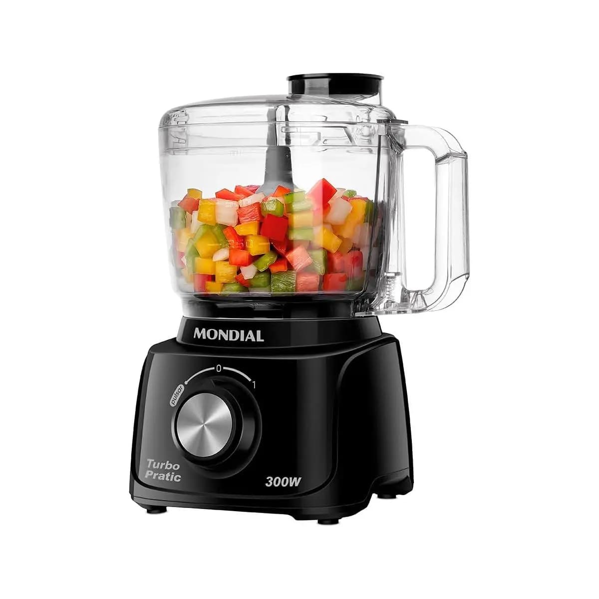 MONDIAL Mini Processador Turbo Pratic, Preto, 300W, 110V - MP-16-B