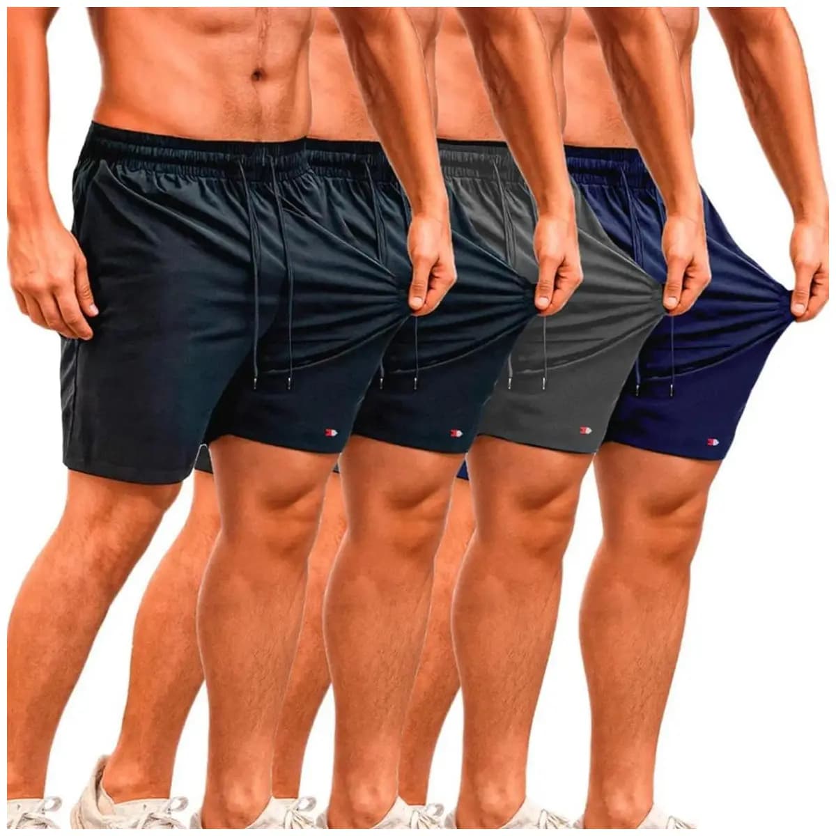 Kit 4 Bermuda Shorts Tactel Sandrini Elastano Academia Praia