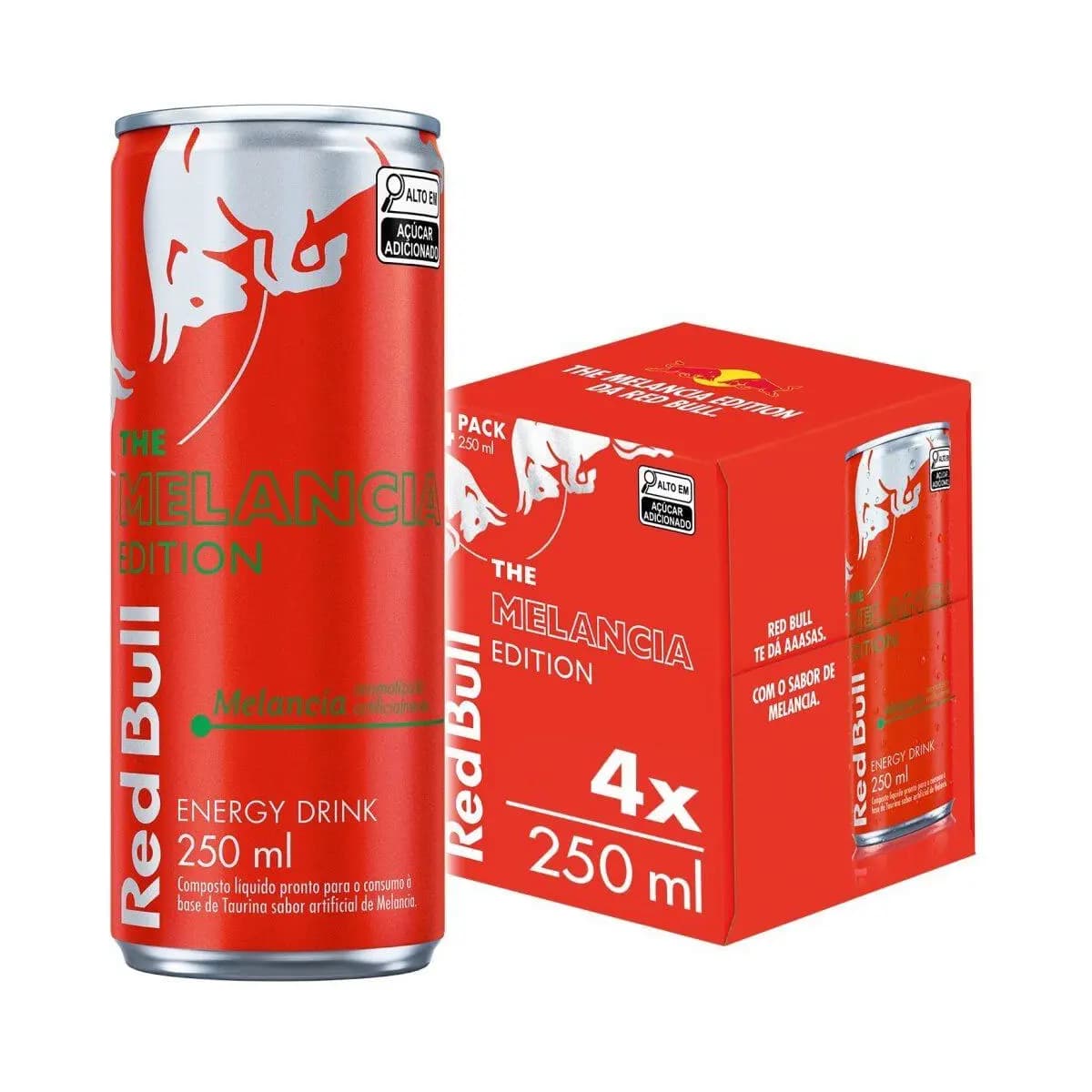 Pack de 4 latas Red Bull Energético, Melancia, 250ml