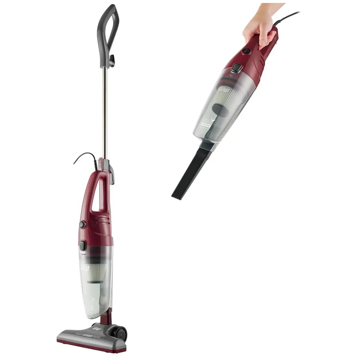 WAP Aspirador de Pó Vertical HIGH SPEED PLUS 3 em 1, Compacto, 1,2 Litros, com Extensor Removível, 134mbar 1350W 220V