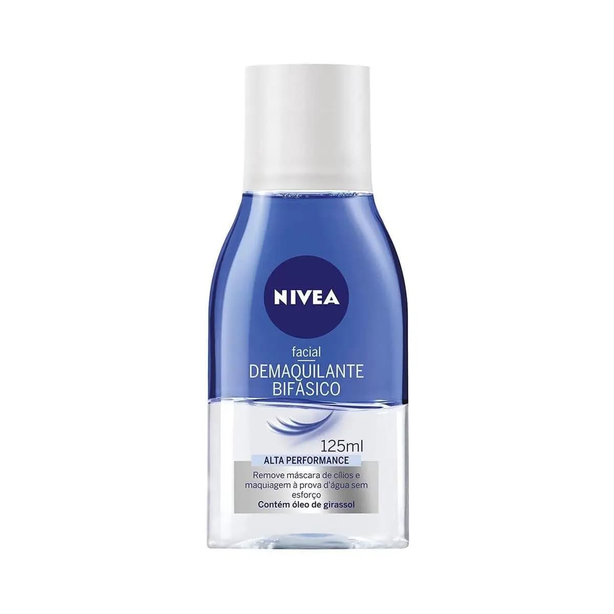 NIVEA Demaquilante Bifásico 125ml, Remove Maquiagem à Prova D'água, Protege Cílios, Gentil com a Pele