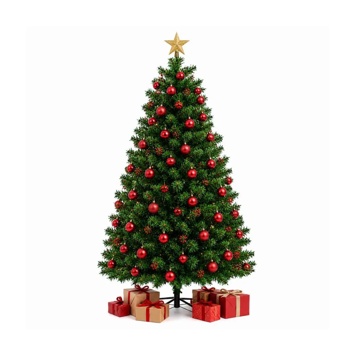 Árvore de Natal 1,50cm 400 Galhos Pinheiro Verde Resistente Desmontável Pé de Ferro e Plástico