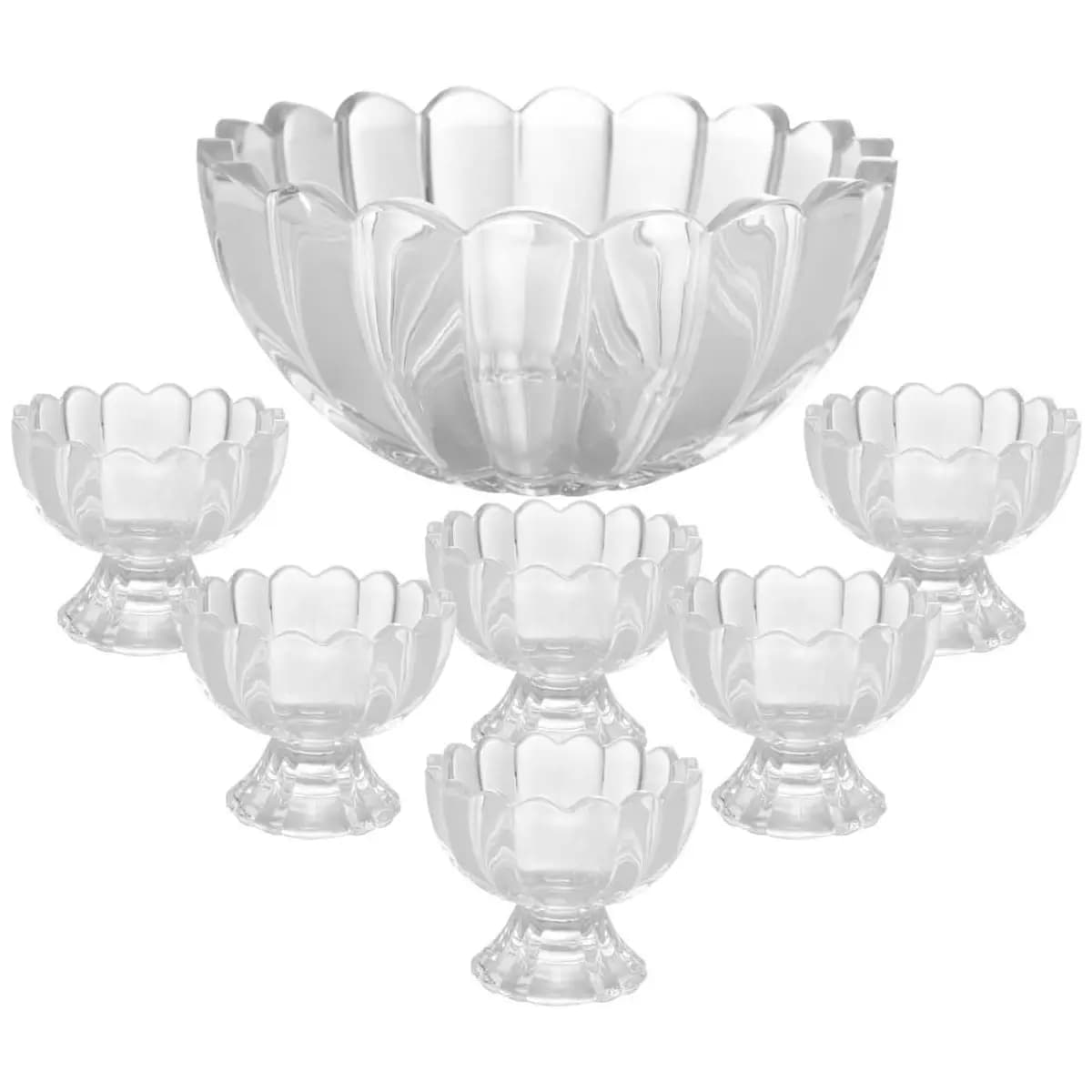WOLFF - Conjunto 7 Peças Bowl com 6 Taças para Sobremesa Geneva 1,1L/125ml