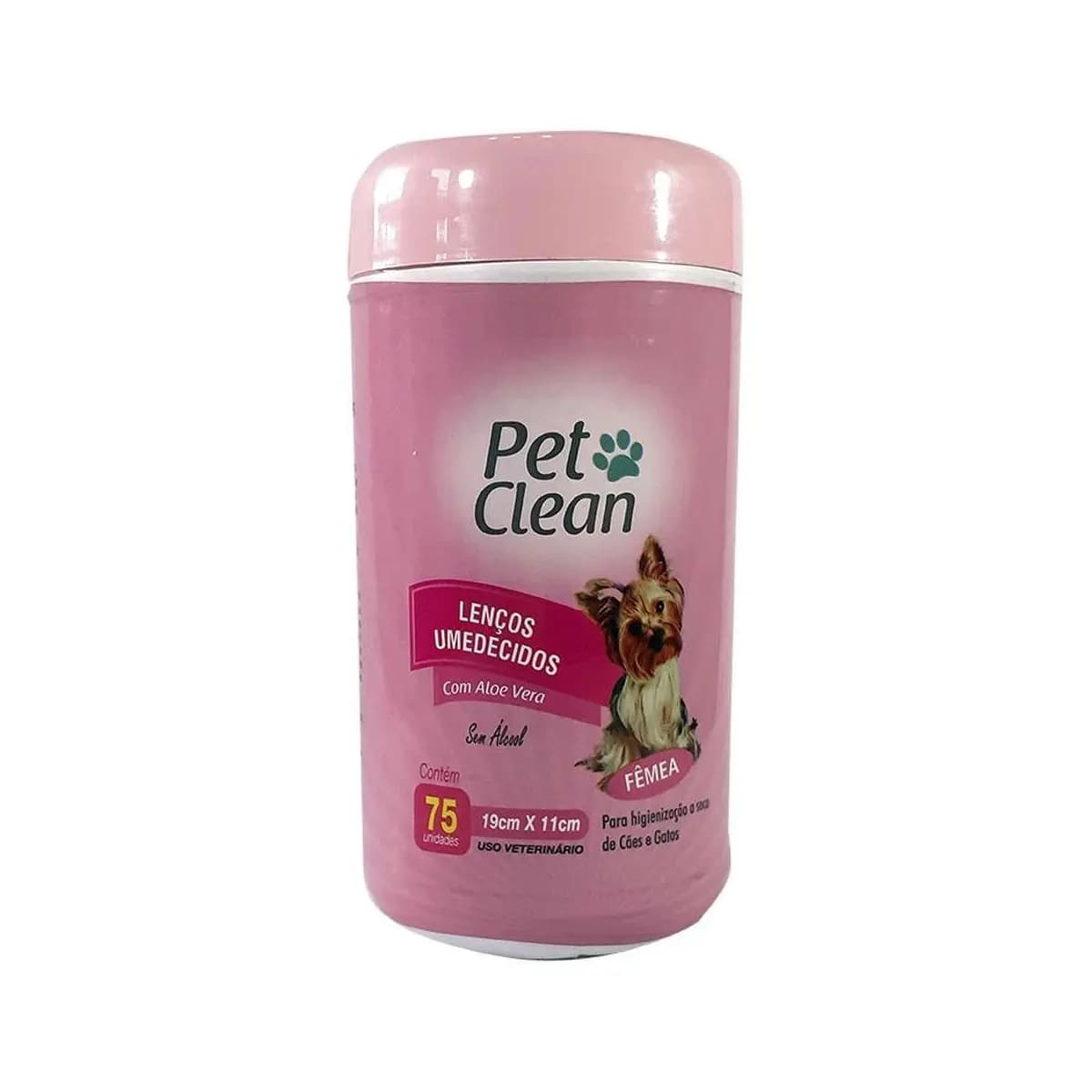 Lenços Umedecidos Femea Pet Clean para Cães Higiene à Seco - 75 unidades