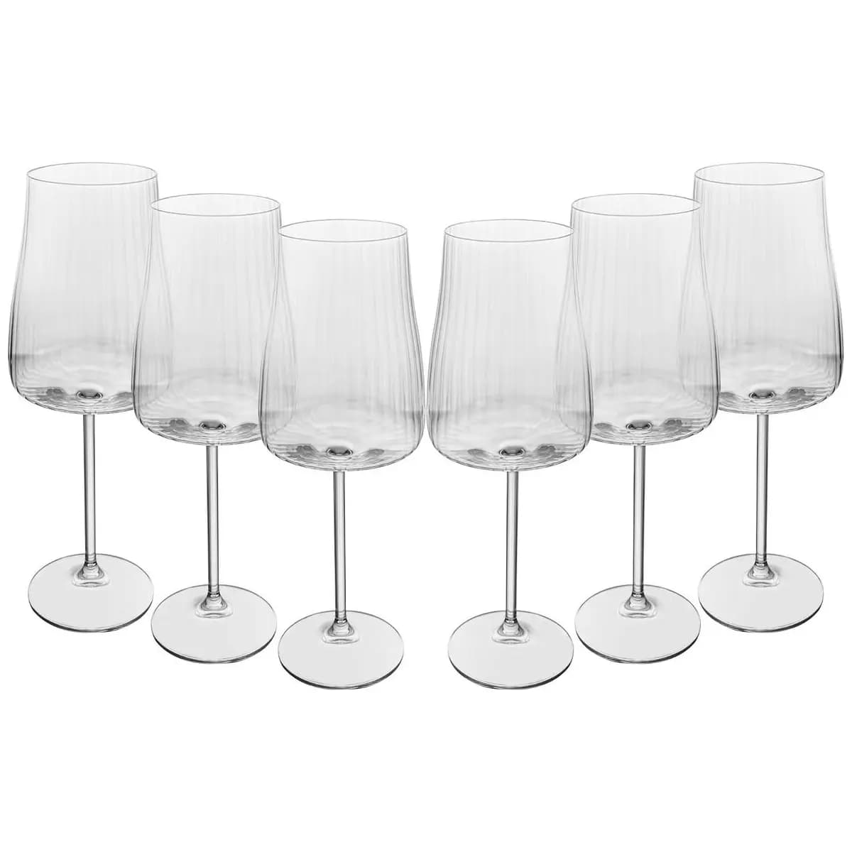 WOLFF - Jogo 6 Taças de Vinho Alex Optic 400ml Cristal Ecológico Bohemia