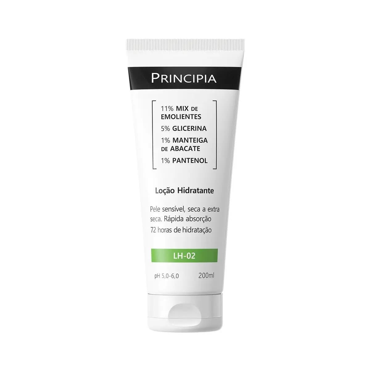 Loção Hidratante Corporal c/ 11% Mix de Emolientes + 5% Glicerina + 1% Manteiga de Abacate Principia LH-02 200ml
