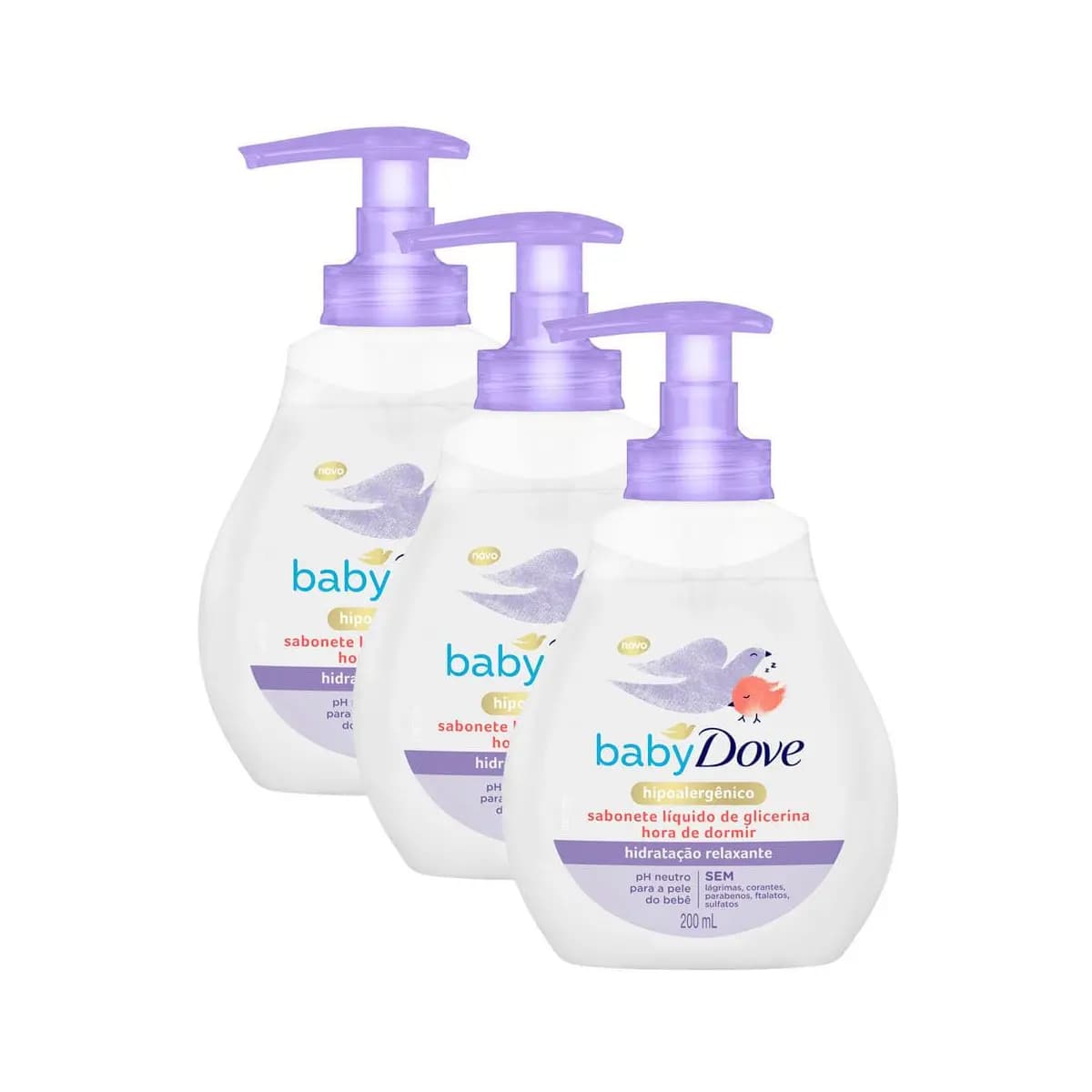 Kit 3 Sabonete Líquido Dove Baby Hora de Dormir 200ml