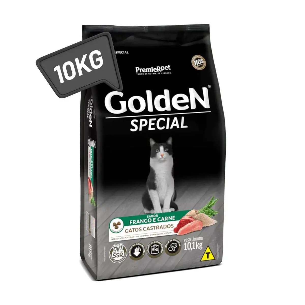 Ração Golden Gatos Castrados 10kg Frango e Carne