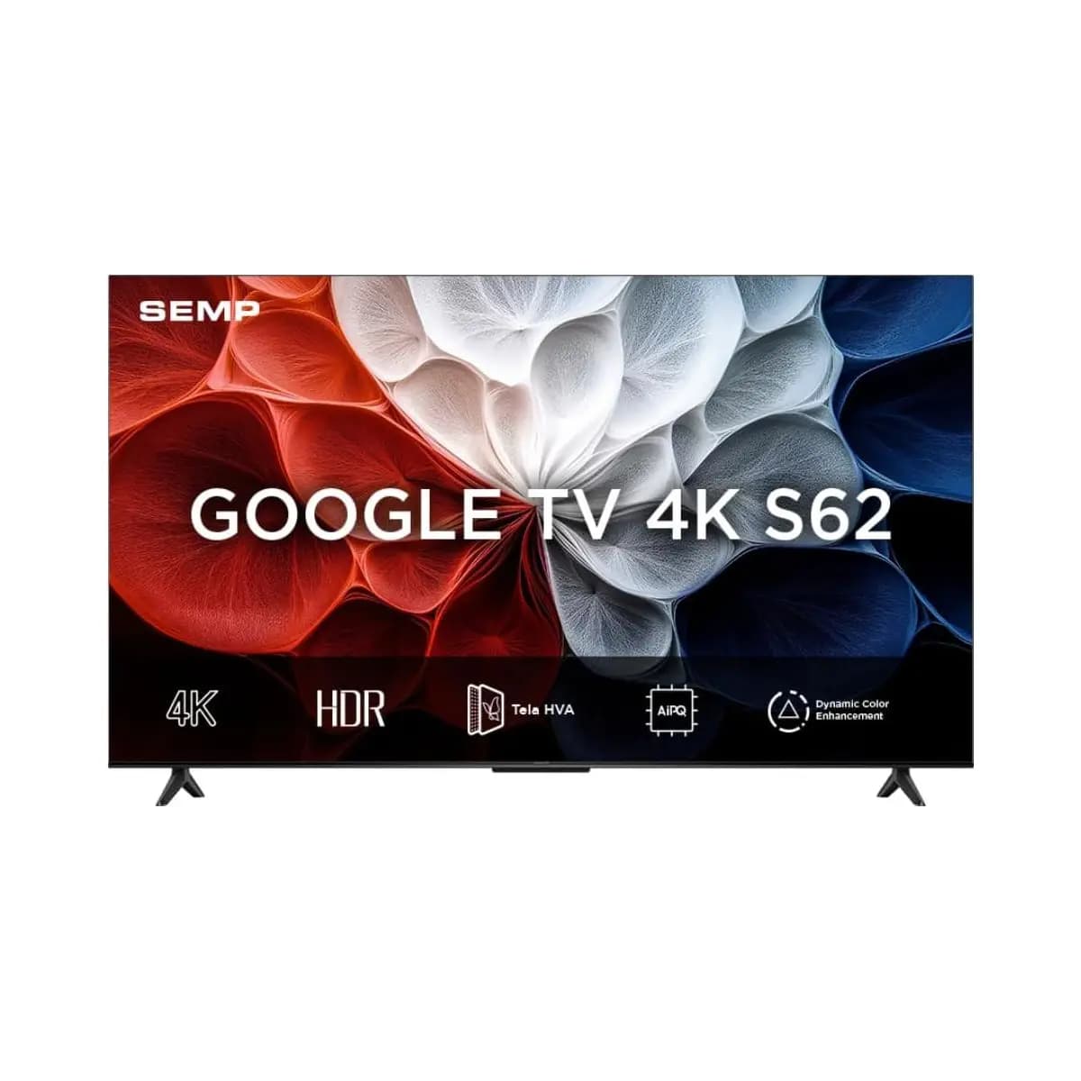 Smart TV Semp 43 Polegadas LED HVA 4K S62 WiFi Bluetooth Google TV 3 HDMI HDR10+ Dolby Audio 43S62