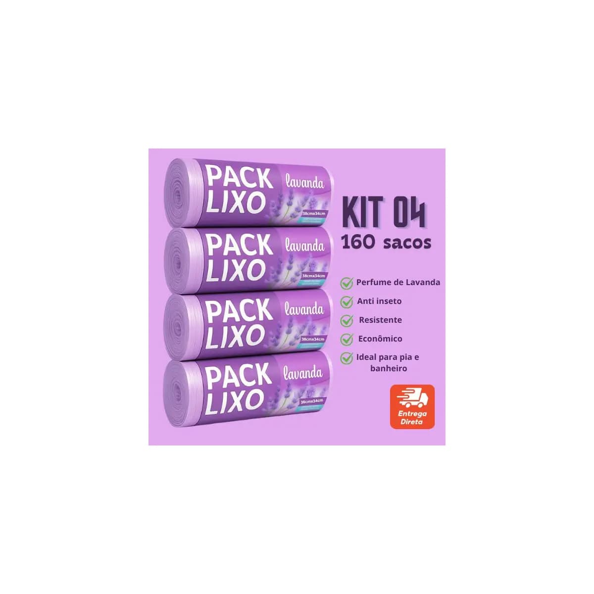 Saco de Lixo Cheiroso Lavanda 10L Saco de lixo Perfumado Neutraliza Odor Pia Banheiro Perfume Suave