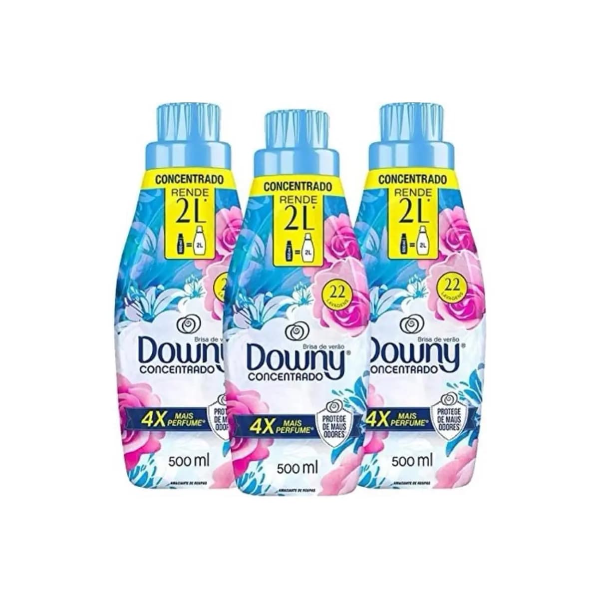 Kit 3un Downy amaciante concentrado fragrância brisa de verão 500mL