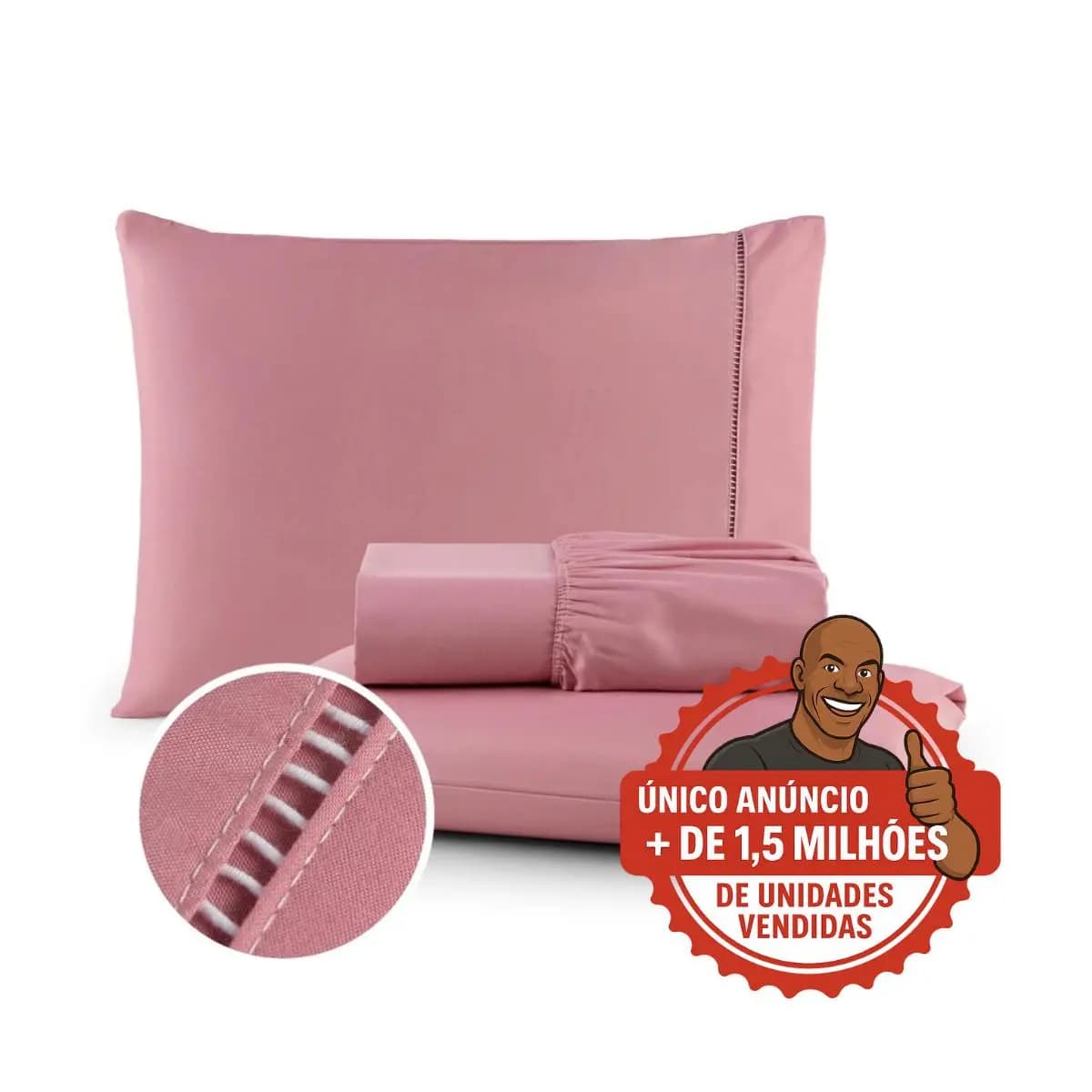 Jogo de Lençol 400 Fios Micropercal Com Fronha em Ponto Palito