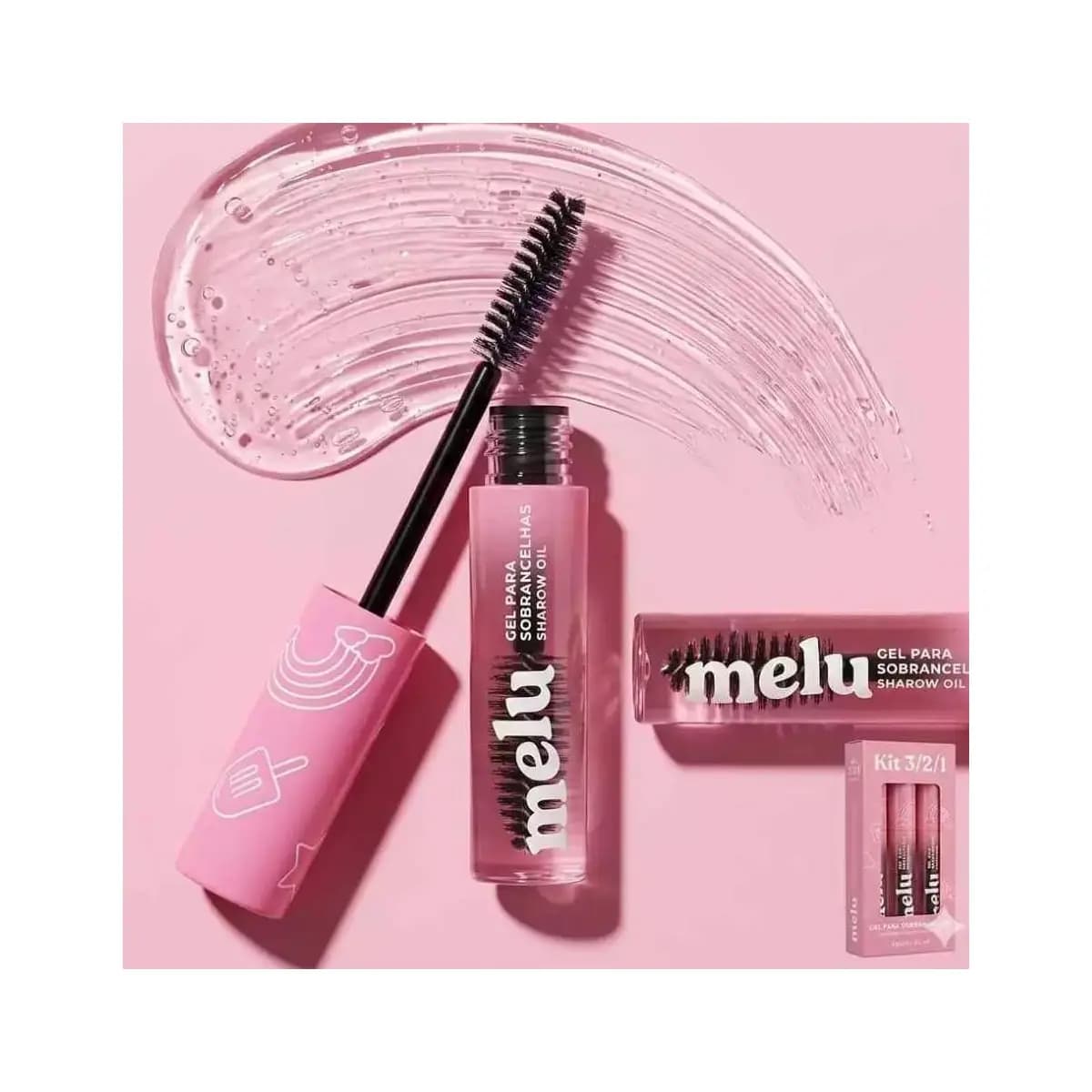 Gel para Sobrancelhas Ruby Rose Melu Incolor Modelador Fixação Natural Brow