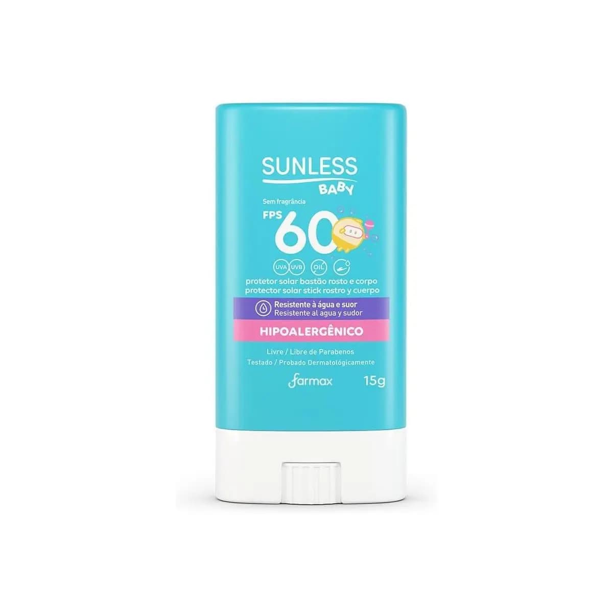 Sunless Protetor Solar Baby Bastão FPS60 15G