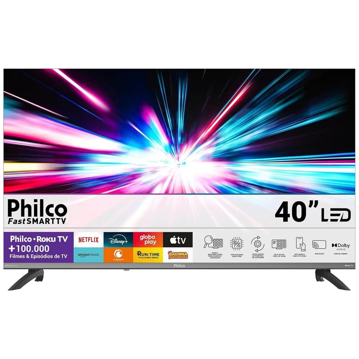 Smart TV 40" Philco Roku TV HDR10 Dolby Áudio P40CRA