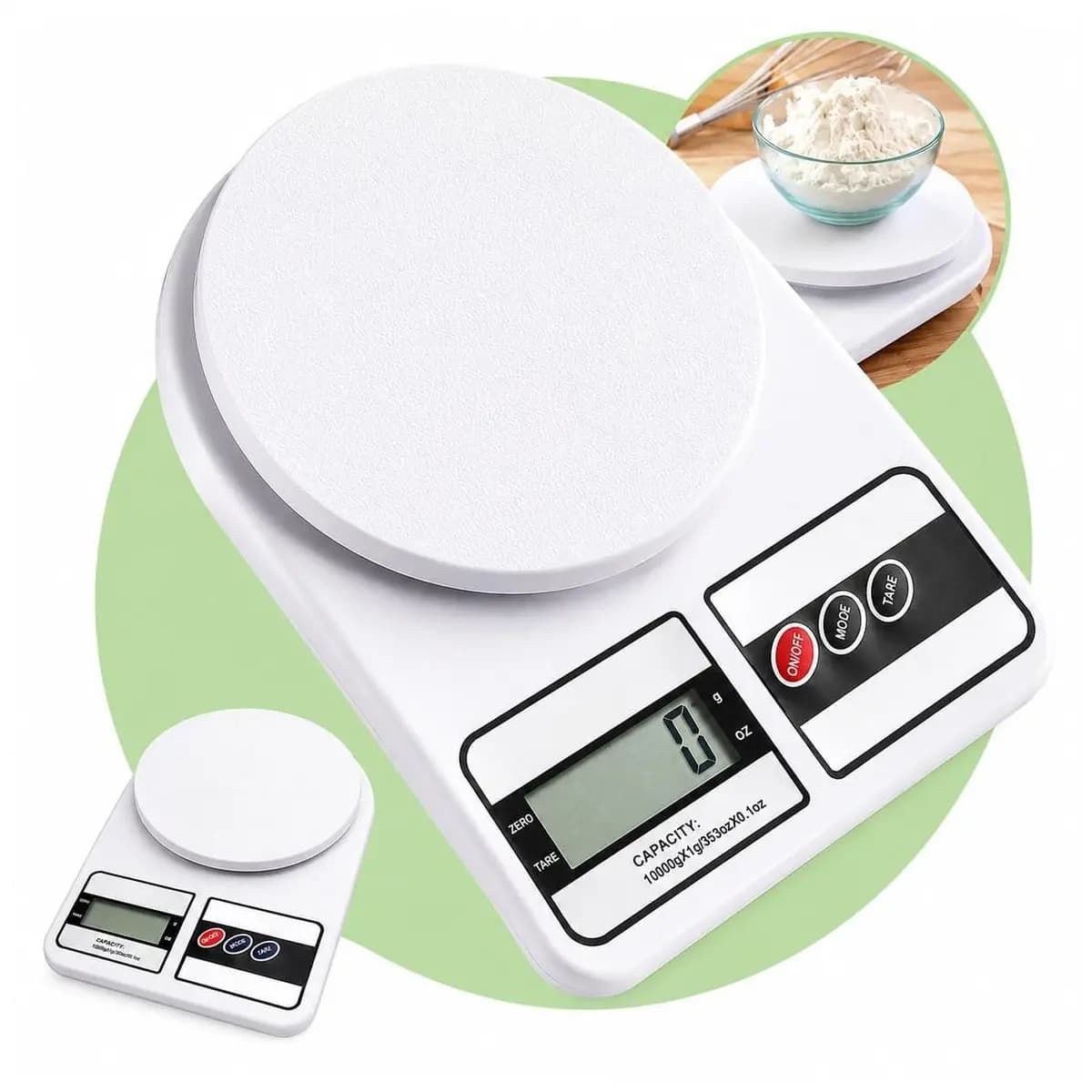 Balança de Cozinha Digital 10kg Precisão 1g Função Tara, Display LCD, Múltiplas Unidades, Plataforma Antiderrapante, Design Compacto para Alimentos, Dieta, Confeitaria e Receitas Premium