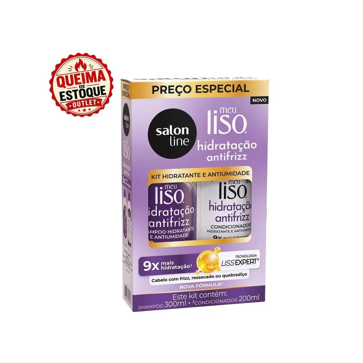 Kit Shampoo 300ml + Condicionador 200ml Meu Liso Antifrizz