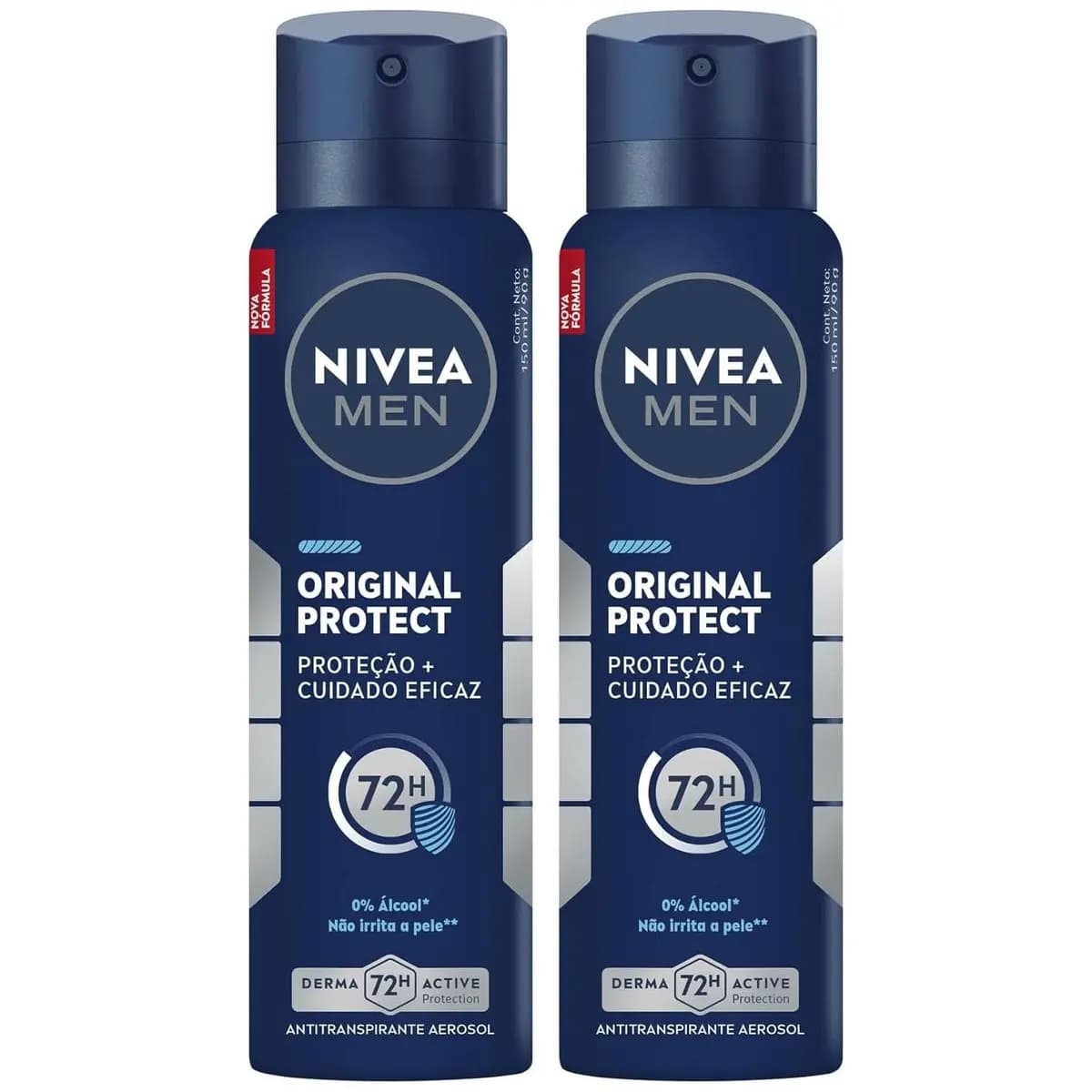 NIVEA MEN Kit Desodorante Antitranspirante Aerossol Original Protect 48h 150ml (2 unidades)