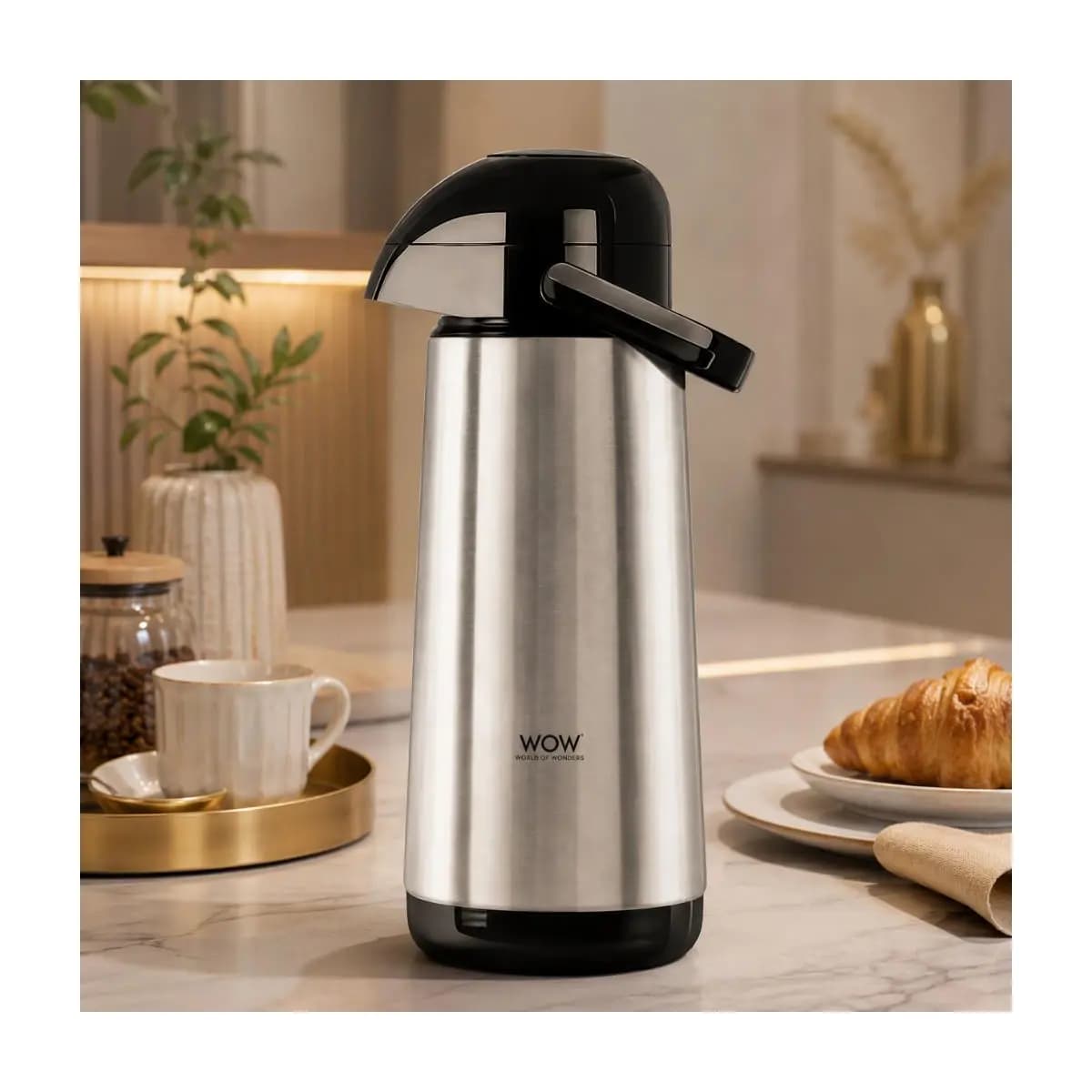 Garrafa Térmica Inox Café Bomba De Pressão 1,9L
