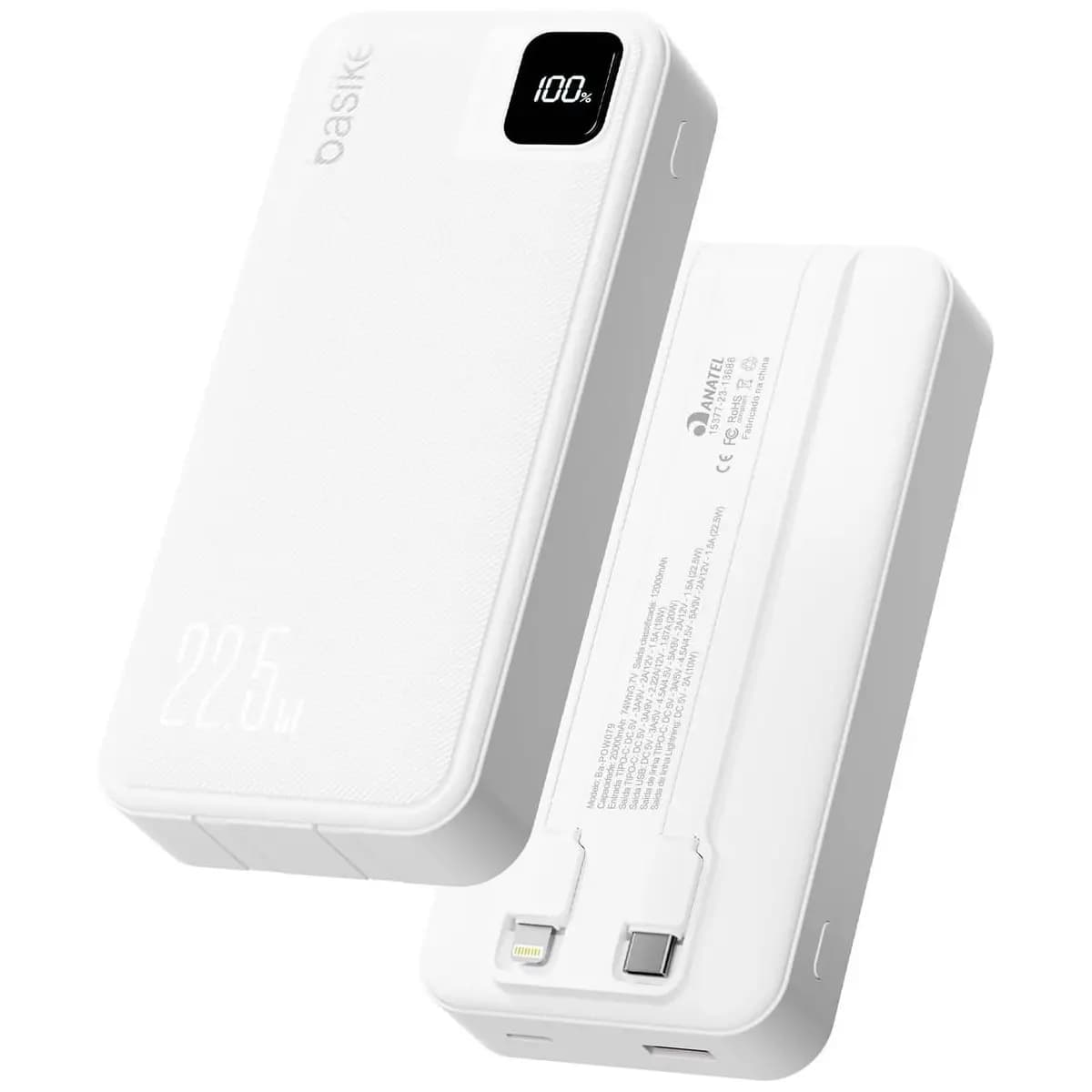 Basike Power Bank, Carregador Portátil Universal 20000mAh, Rápido 22,5W