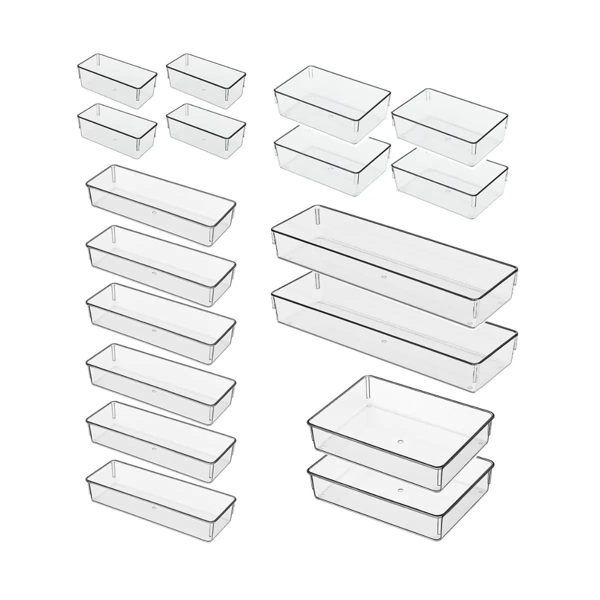 18 Organizadores Modular Multiuso Para Gavetas Mesa Organizadores, Armários, Geladeiras, em Acrílico