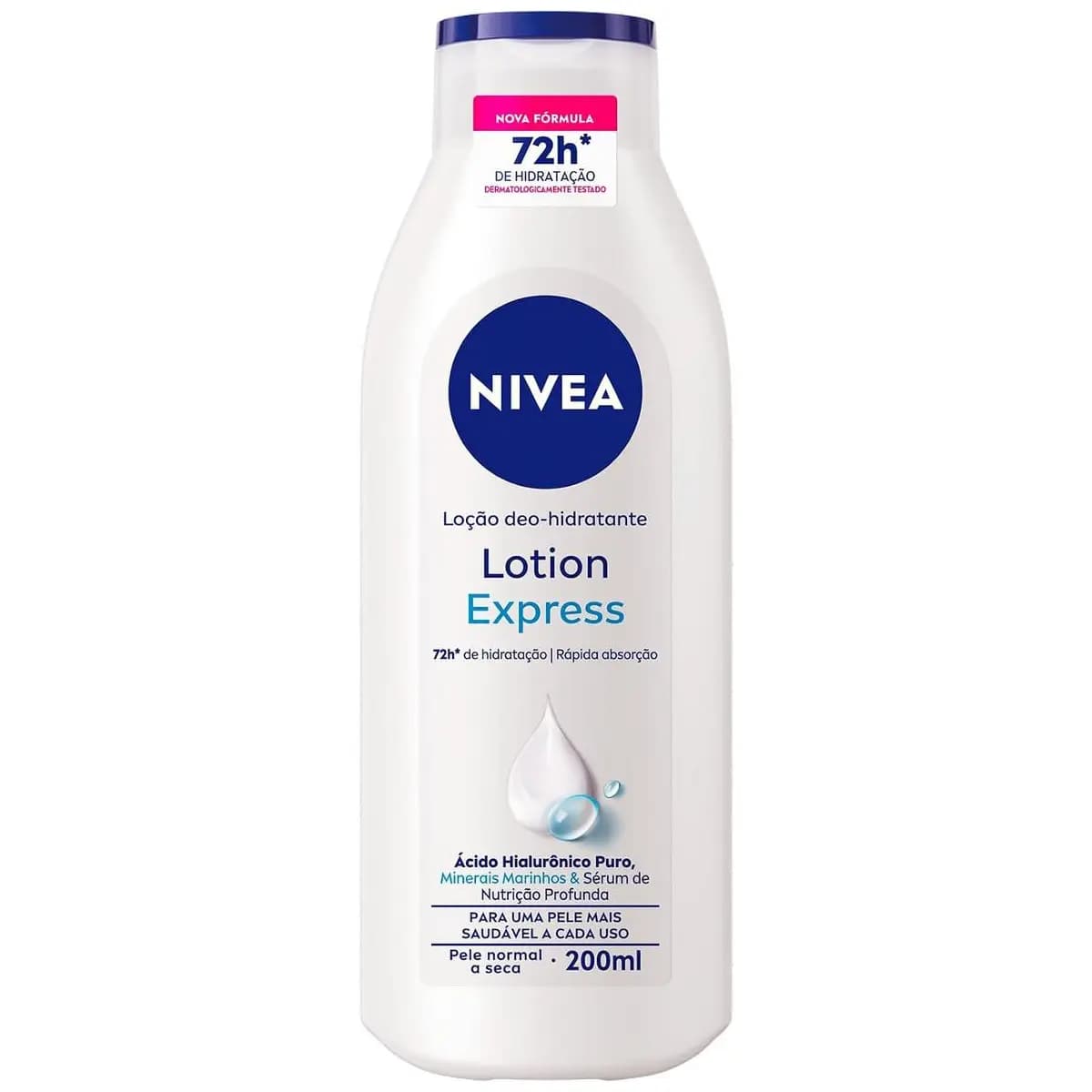 NIVEA Loção Hidratante Corporal Lotion Express - Loção Hidratante com textura leve que hidrata profundamente, protege do ressecamento e auxilia na regeneração da pele - 200ml