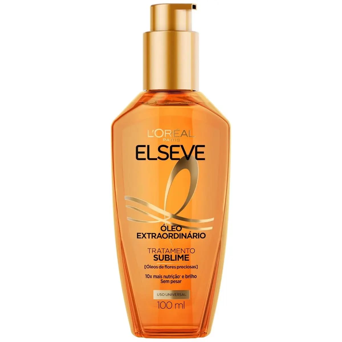 L'Oréal Paris Elseve Óleo Extraordinário Finalizador Capilar, Nutrição Profunda com 6 Óleos Preciosos, Anti-Frizz, Proteção Térmica até 230°C, Brilho Intenso para Todos os Tipos de Cabelo, 100ml