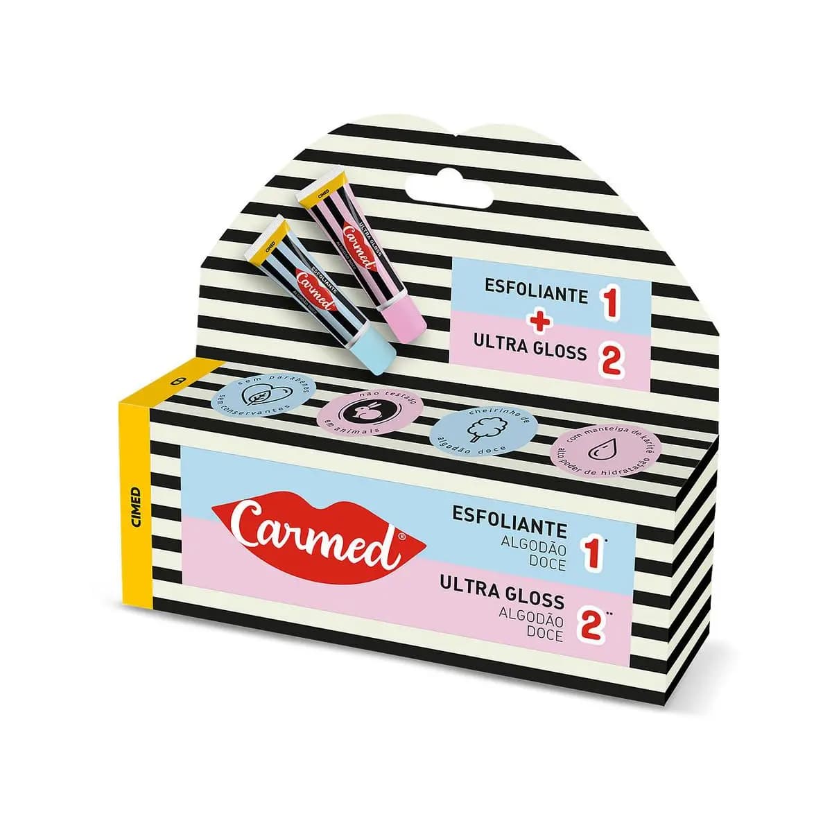 Carmed SOS Lábios Algodão Doce Esfoliante 10g + Ultra Gloss 10g
