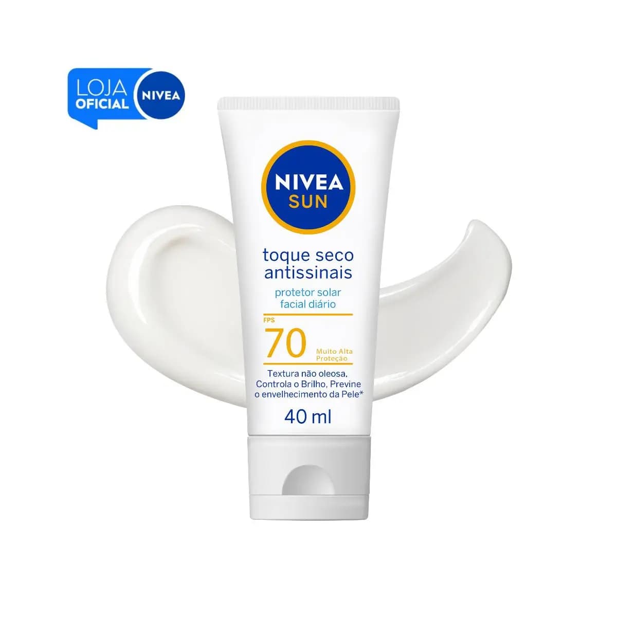 NIVEA SUN Protetor Solar Facial Toque Seco Antissinais FPS 70 40ml