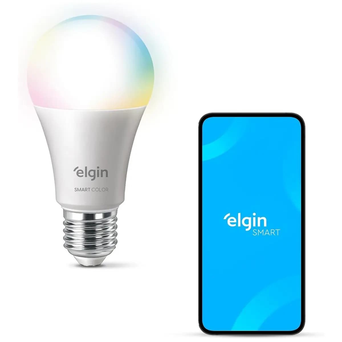 Lâmpada Inteligente Mais Potente 15W Smart Color RGB Wifi Elgin compatível com Alexa e Google Home