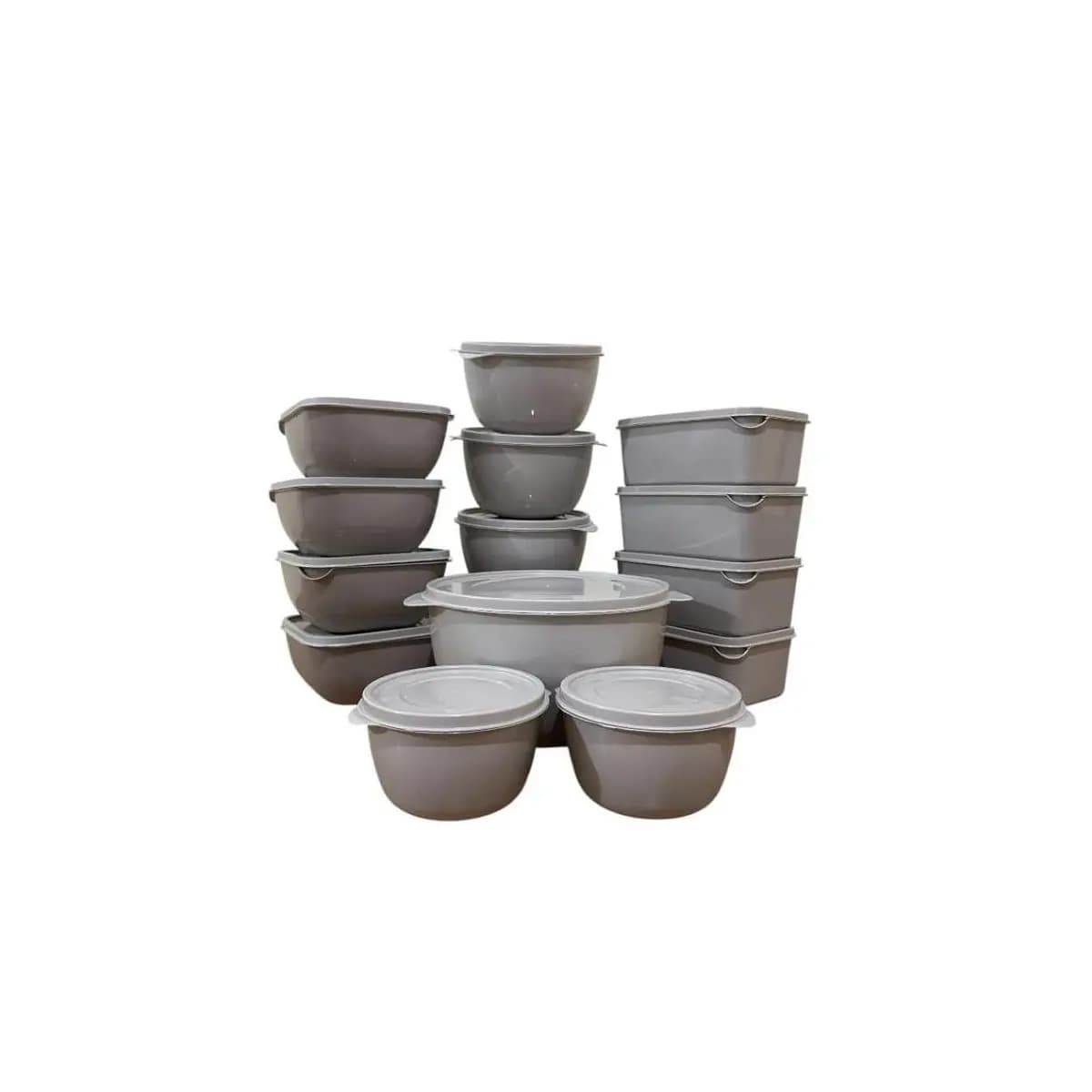 Kit 15 Potes Herméticos de Plástico com Tampa – Empilháveis e Ultra Resistentes para Alimentos