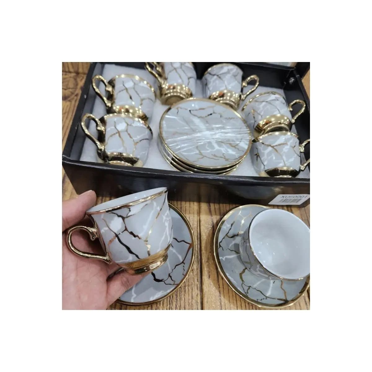Xícara de café kit com 12 peças de Cerâmica em porcelana
