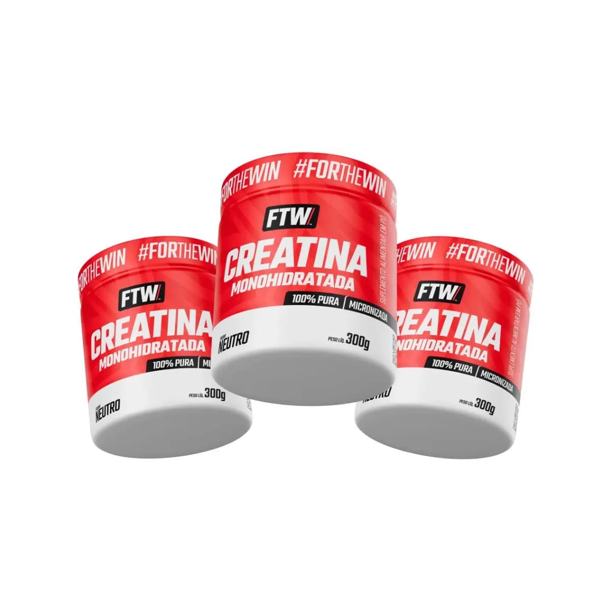 Kit 3x Creatina Monohidratada Pura 300g - FTW