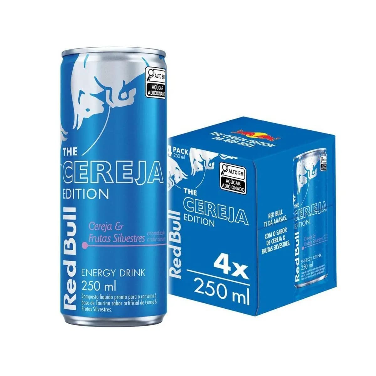 Pack de 4 latas, Red Bull Energético, Cereja e Frutas Silvestres, 250ml