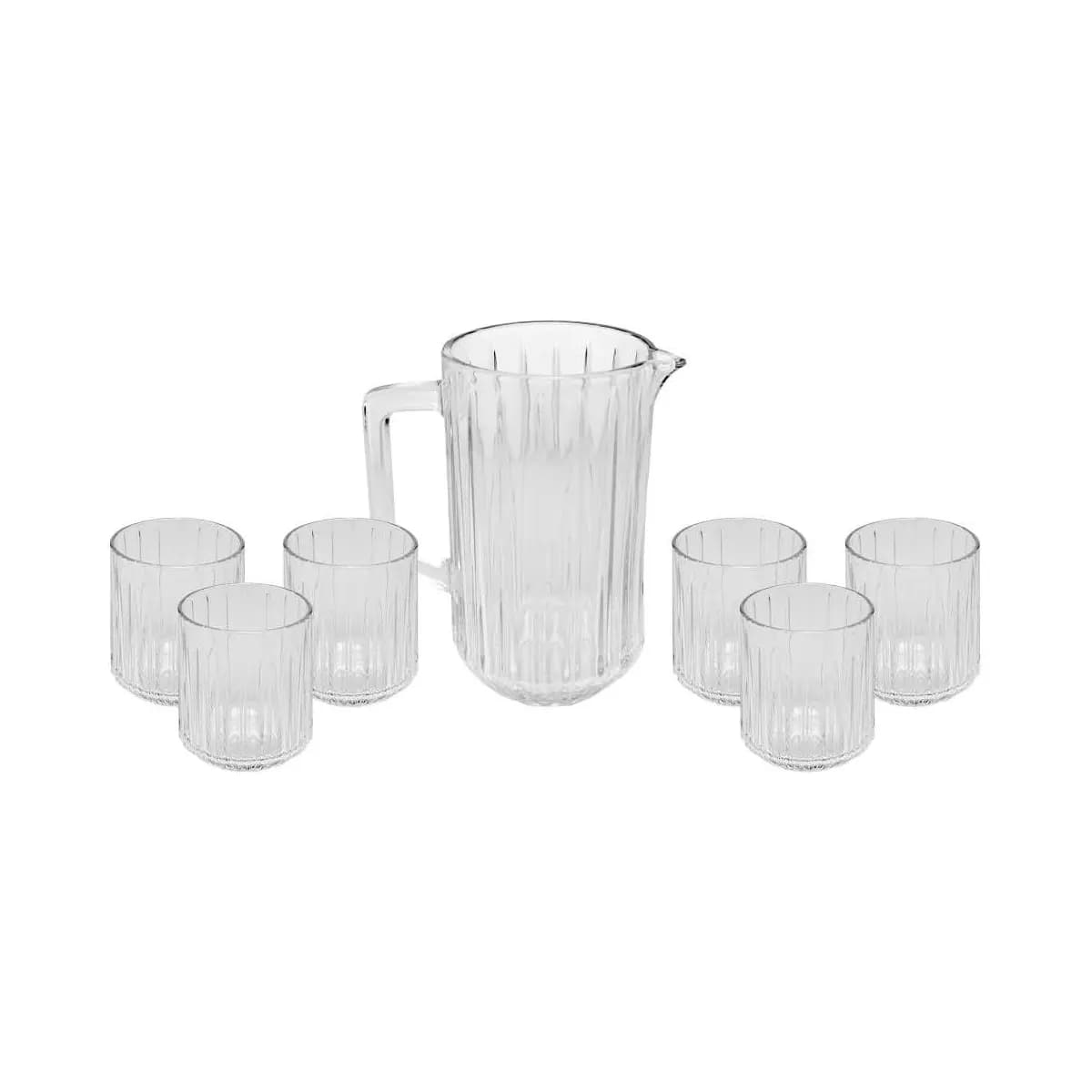 WOLFF - Conjunto 7 Peças Jarra com 6 Copos de Cristal Bangkok 1,45L/300ml