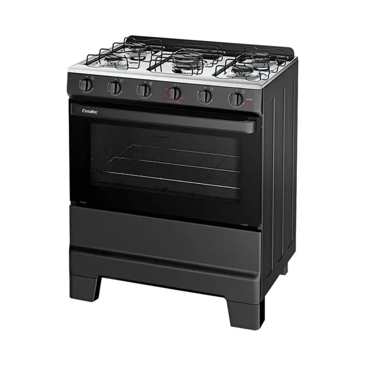 Fogão Esmaltec Ideal Pop 5 Bocas Manual Mesa Aço Inox
