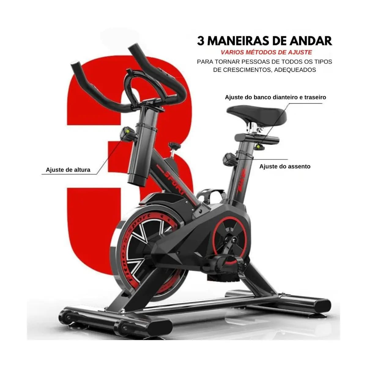Bicicleta Bike Ergometrica Spinning Academia Fitness Profissional 120kg