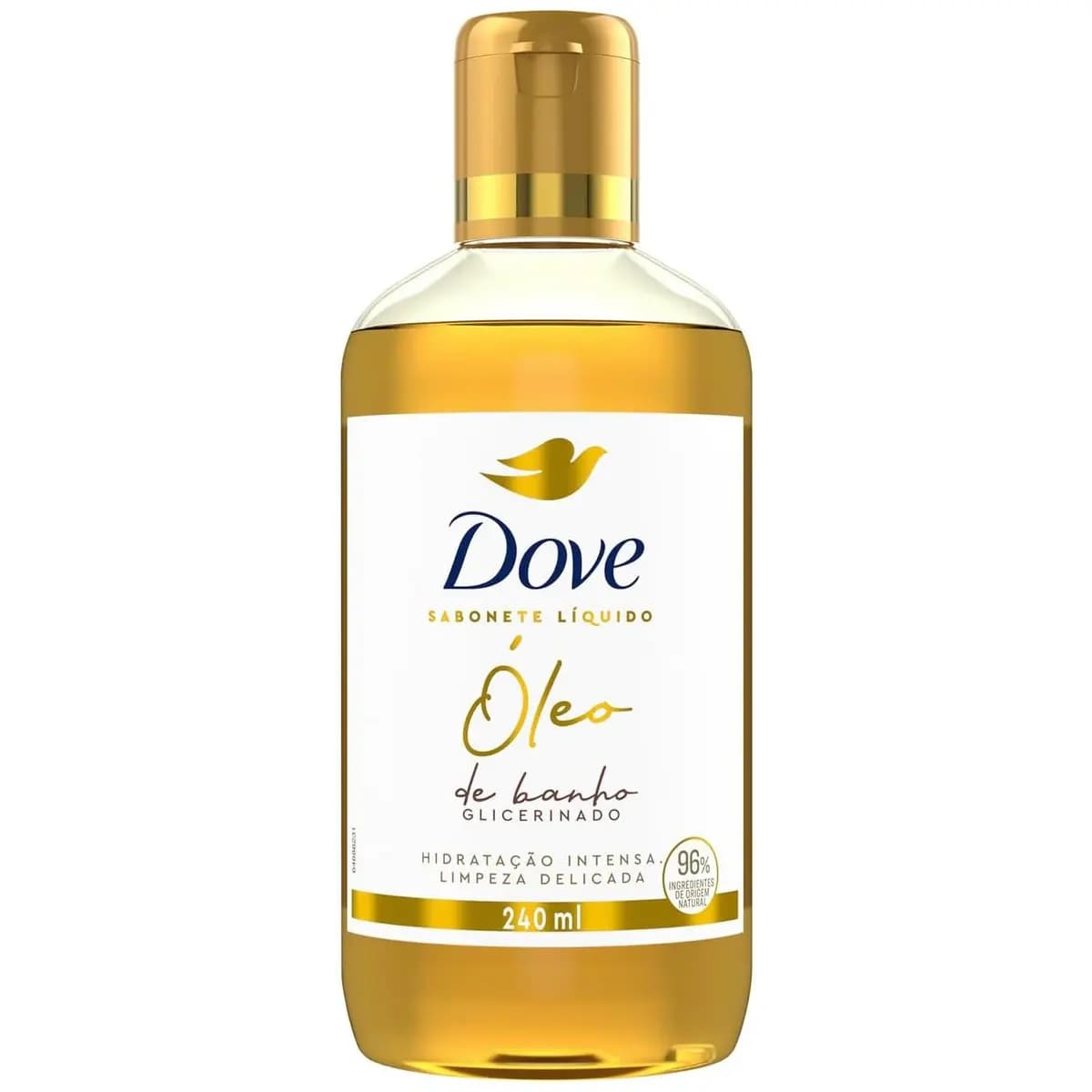 Dove Óleo de Banho Hidratação Intensa e Limpeza Delicada, Glicerinado com 96% Ingredientes de Origem Natural 240 ml