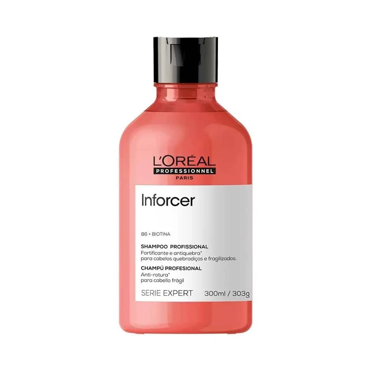 L'Oréal Professionnel Inforcer Shampoo Fortificante Antiqueda por Quebra, Crescimento Saudável Para Cabelos Frágeis e Quebradiços Com Biotina e Vitamina B6, 300ml