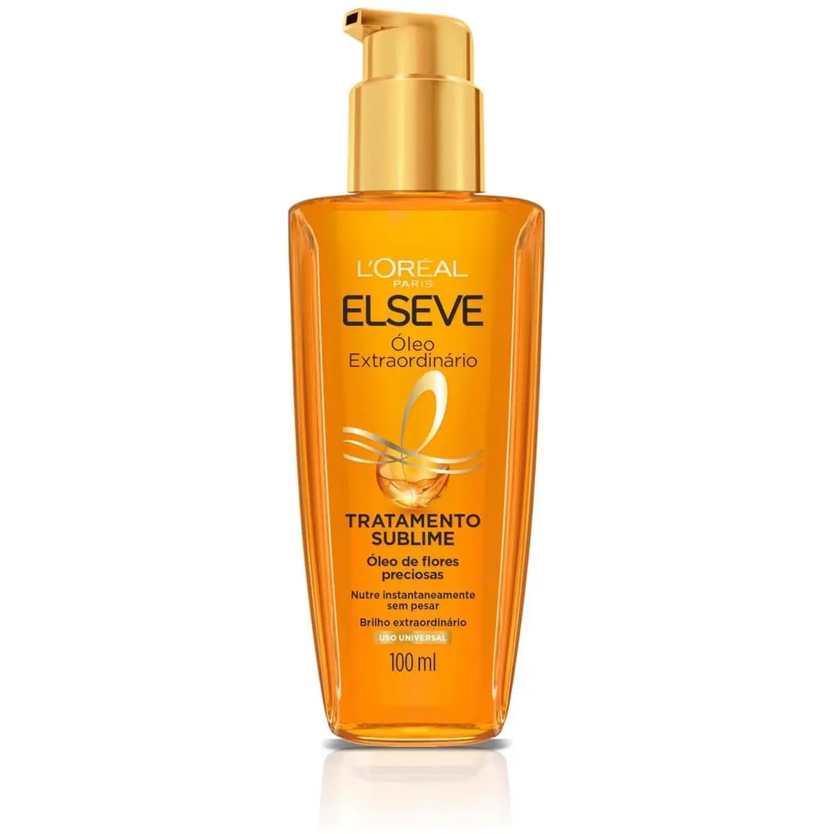 L'Oréal Paris Elseve Óleo Extraordinário Finalizador Capilar, Nutrição Profunda com 6 Óleos Preciosos, Anti-Frizz, Proteção Térmica até 230°C, Brilho Intenso para Todos os Tipos de Cabelo, 100ml