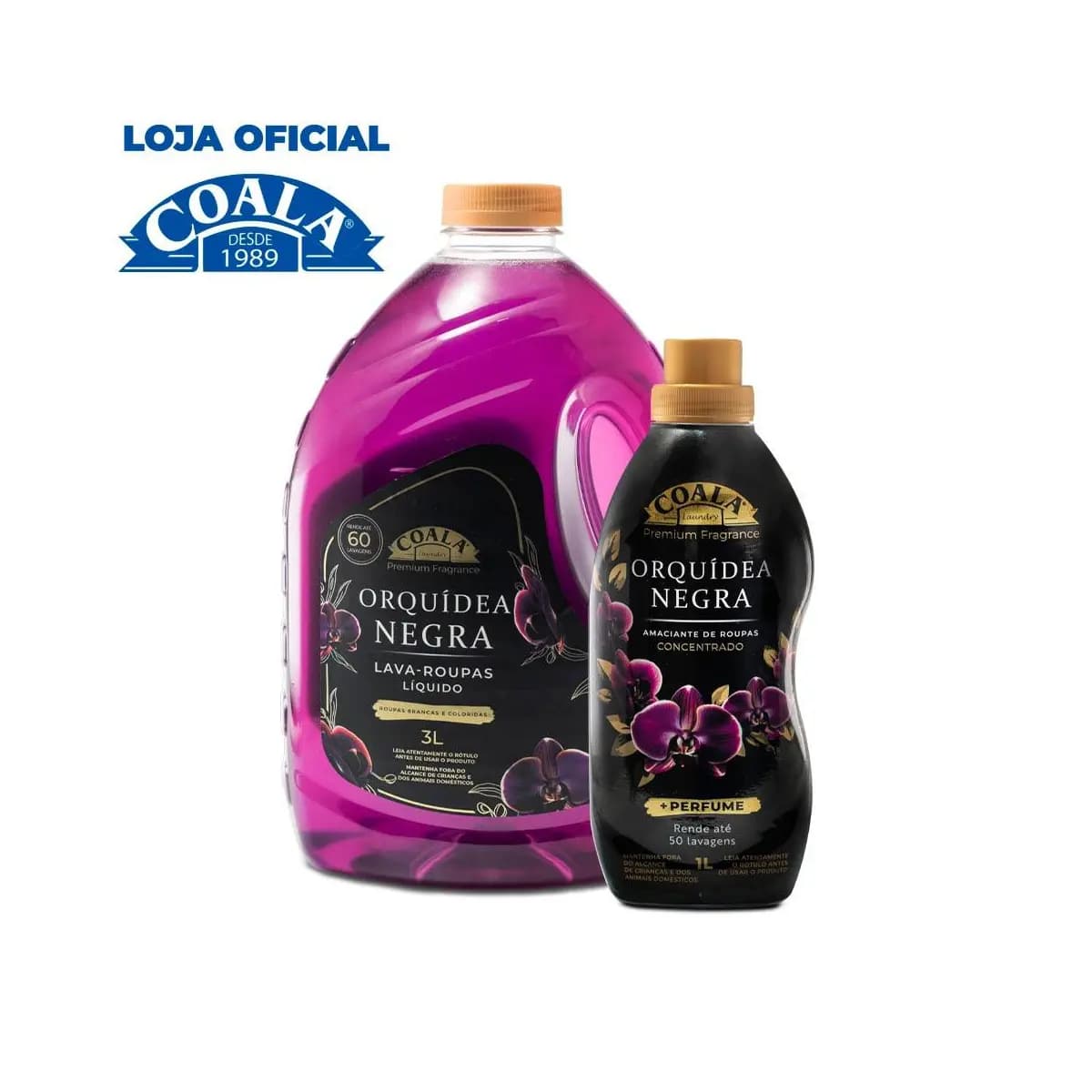 Kit Coala Laundry Orquídea Negra - 1 lava Roupas 3L +1 Amaciante1L