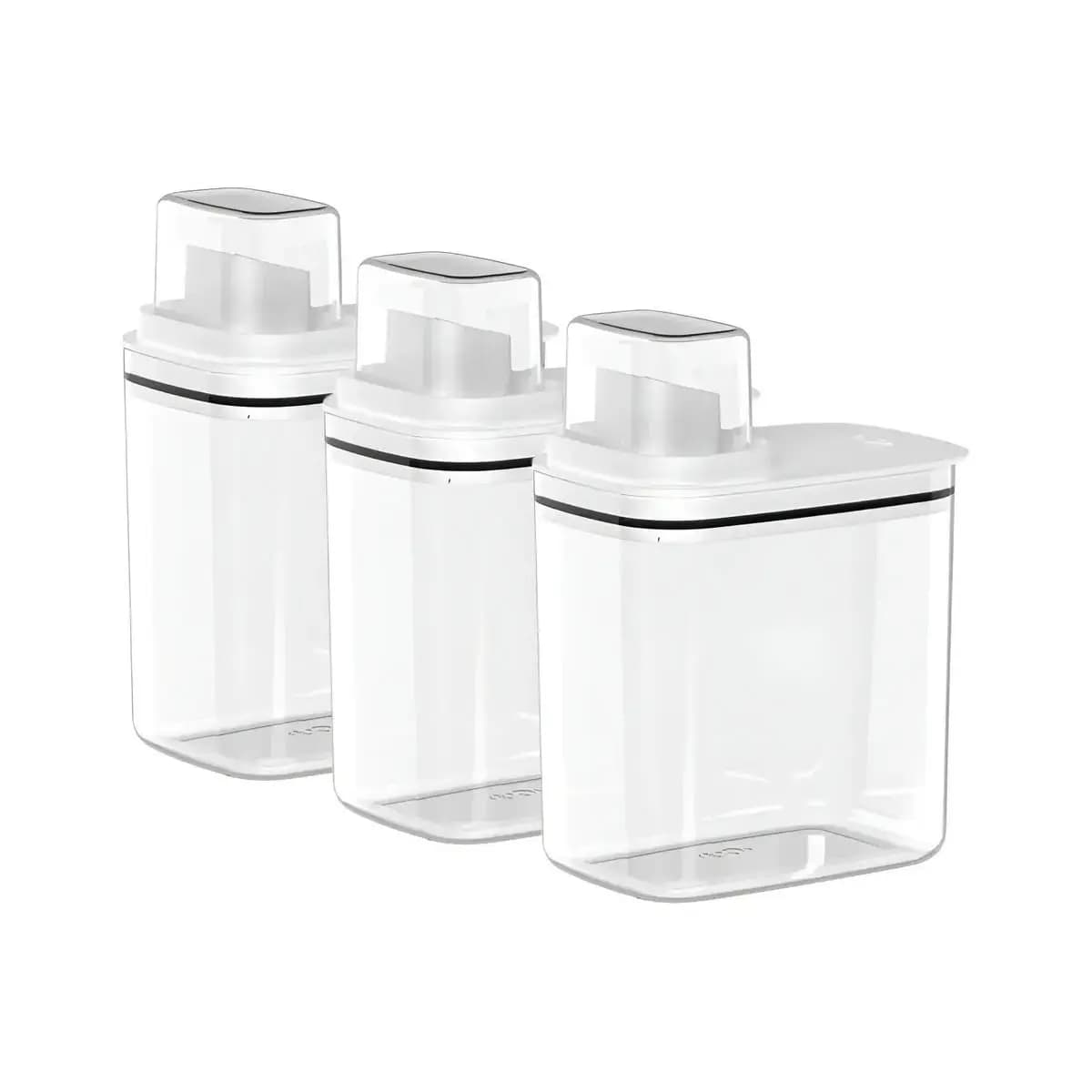 Kit Lavanderia 3 Dispenser para Sabão Líquido ou em Pó 1,5L Branco - OU