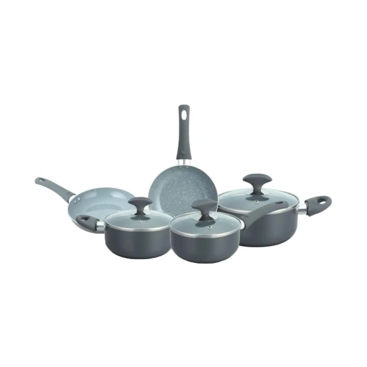 Conjunto de Panelas Cerâmica Cazza Chef Cinza 5 Peças