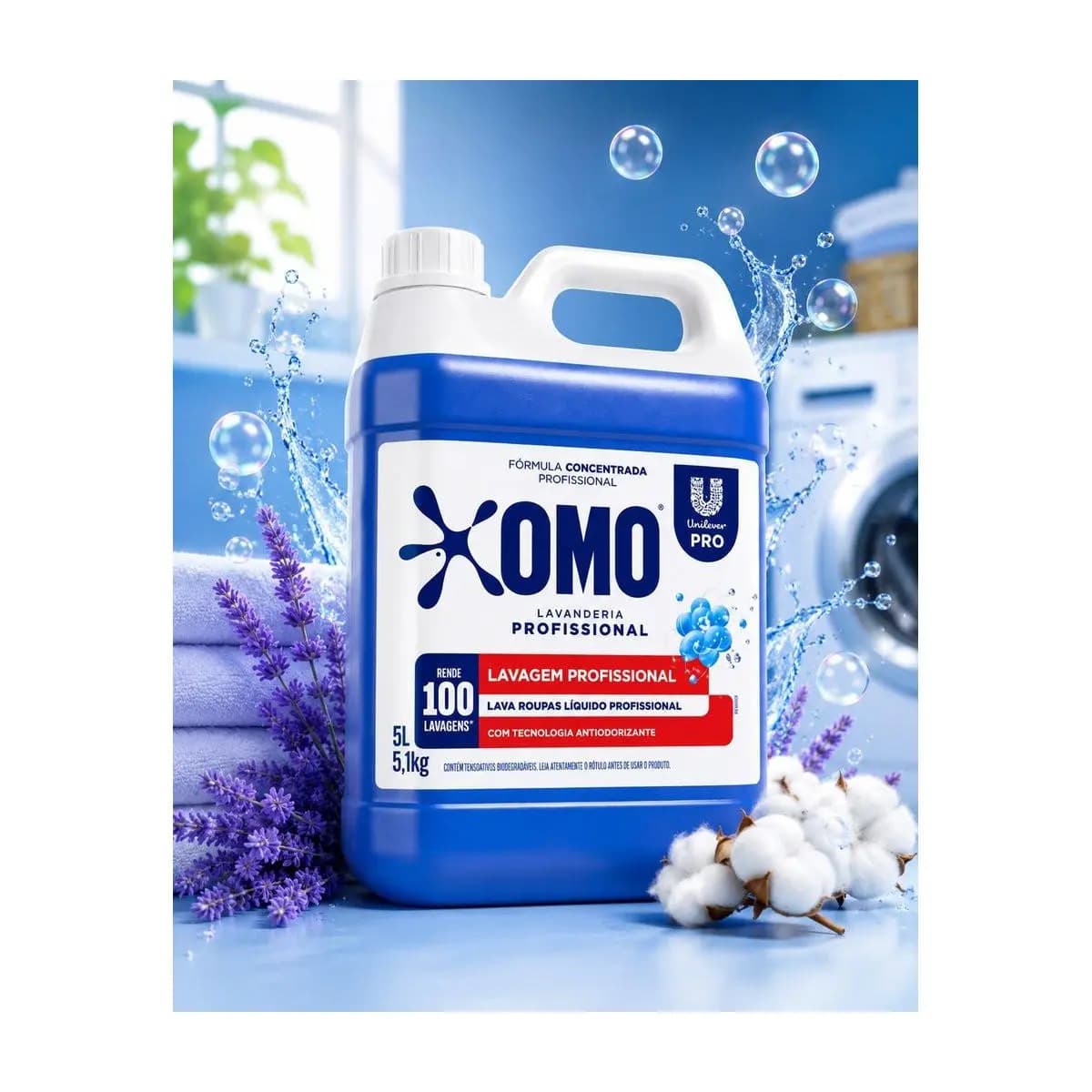Sabão OMO Concentrado 5L | Família Grande | Remove Manchas | 100 Lavagens | 1un ou Kit 2